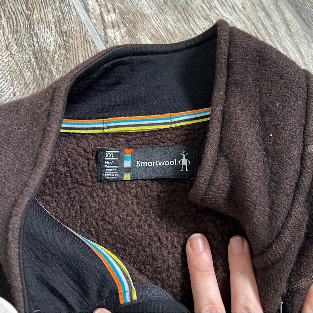 Smartwool Wool Blend Echo Lake Zip Up Vest, Brown, Men’s Size XXL - Picture 3 of 10